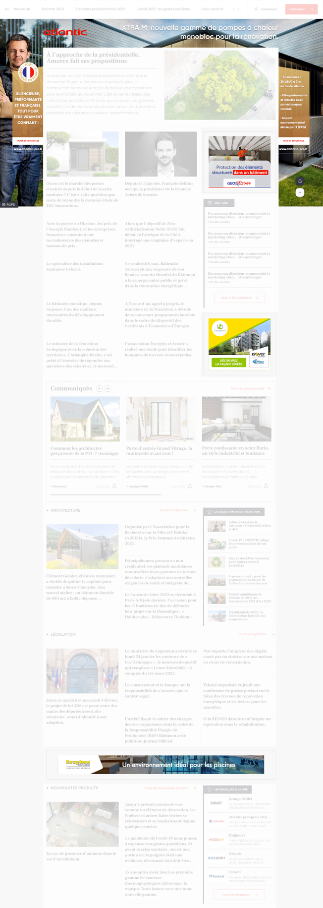 Emplacements display du site batiweb